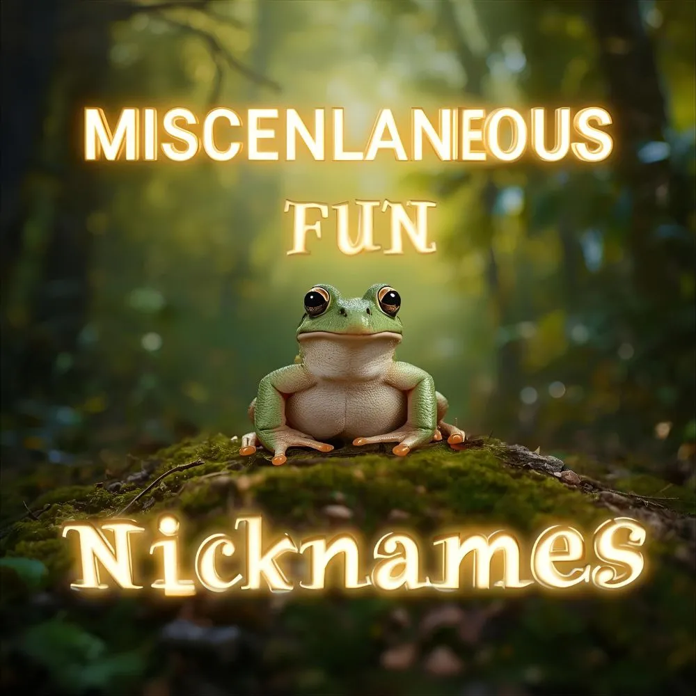 Miscellaneous Fun Frog Nicknames